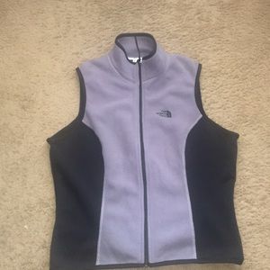 The North Face fleece/nylon sleeveless jacket.